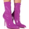 AZALEA WANG ISABELLA PATENT BOOTIE IN PURPLE -AZALEA WANG Shop azalea wang isabella patent bootie in purple purple 1 1