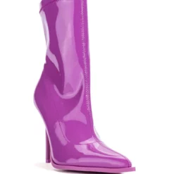 AZALEA WANG ISABELLA PATENT BOOTIE IN PURPLE -AZALEA WANG Shop azalea wang isabella patent bootie in purple purple 3 3