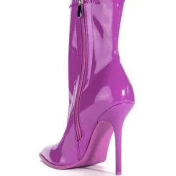 AZALEA WANG ISABELLA PATENT BOOTIE IN PURPLE -AZALEA WANG Shop azalea wang isabella patent bootie in purple purple 4 4