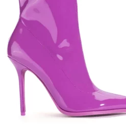 AZALEA WANG ISABELLA PATENT BOOTIE IN PURPLE -AZALEA WANG Shop azalea wang isabella patent bootie in purple purple 5 5