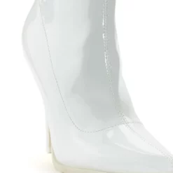 AZALEA WANG ISABELLA PATENT BOOTIE IN WHITE -AZALEA WANG Shop azalea wang isabella patent bootie in white white 5 5