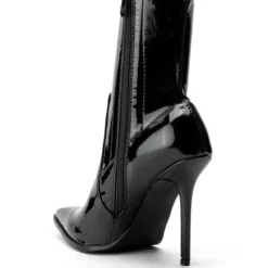 AZALEA WANG ISABELLA PATENT STRETCH BOOTIE IN BLACKPATENT -AZALEA WANG Shop azalea wang isabella patent stretch bootie in blackpatent black 4 4