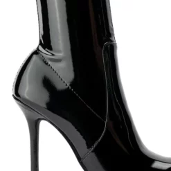 AZALEA WANG ISABELLA PATENT STRETCH BOOTIE IN BLACKPATENT -AZALEA WANG Shop azalea wang isabella patent stretch bootie in blackpatent black 5 5