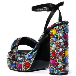 AZALEA WANG JANETTE GEM EMBELLISHED PLATFORM SANDAL IN MULTI -AZALEA WANG Shop azalea wang janette gem embellished platform sandal in multi multi 4 4