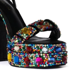 AZALEA WANG JANETTE GEM EMBELLISHED PLATFORM SANDAL IN MULTI -AZALEA WANG Shop azalea wang janette gem embellished platform sandal in multi multi 5 5