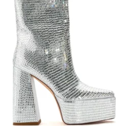AZALEA WANG JAYDA CHUNKY BOOT IN SILVER