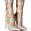 AZALEA WANG JENNA BELTED RHINESTONE EMBELLISHED PUMP IN SILVER -AZALEA WANG Shop azalea wang jenna belted rhinestone embellished pump in silver silver 1 1