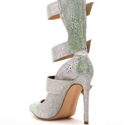 AZALEA WANG JENNA BELTED RHINESTONE EMBELLISHED PUMP IN SILVER -AZALEA WANG Shop azalea wang jenna belted rhinestone embellished pump in silver silver 4 4