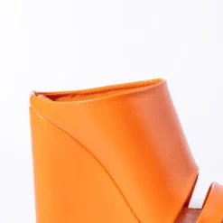 AZALEA WANG LOVE ME TENDER SQUARE TOE WEDGE SANDAL IN ORANGE -AZALEA WANG Shop azalea wang jocelyn square toe wedge sandal in orange orange 6 6
