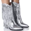 AZALEA WANG JOYFUL RING WESTERN BOOTIE IN SILVER -AZALEA WANG Shop azalea wang joyful ring western bootie in silver silver 1 1