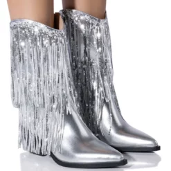 AZALEA WANG JOYFUL RING WESTERN BOOTIE IN SILVER