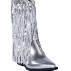 AZALEA WANG JOYFUL RING WESTERN BOOTIE IN SILVER -AZALEA WANG Shop azalea wang joyful ring western bootie in silver silver 3 3