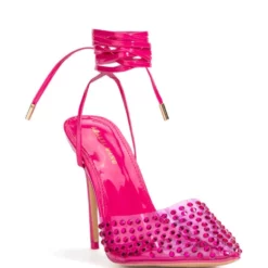 AZALEA WANG JUICY STILETTO PUMP WITH BLING IN FUCHSIA -AZALEA WANG Shop azalea wang juicy stiletto pump with bling in fuchsia fuchsia 3 3