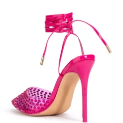 AZALEA WANG JUICY STILETTO PUMP WITH BLING IN FUCHSIA -AZALEA WANG Shop azalea wang juicy stiletto pump with bling in fuchsia fuchsia 4 4