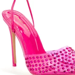 AZALEA WANG JUICY STILETTO PUMP WITH BLING IN FUCHSIA -AZALEA WANG Shop azalea wang juicy stiletto pump with bling in fuchsia fuchsia 5 5