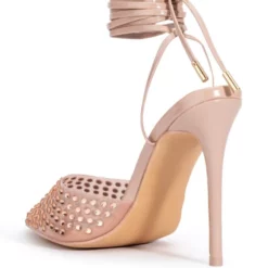 AZALEA WANG JUICY STILETTO PUMP WITH BLING IN NUDE -AZALEA WANG Shop azalea wang juicy stiletto pump with bling in nude nude 4 4