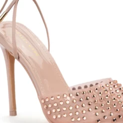 AZALEA WANG JUICY STILETTO PUMP WITH BLING IN NUDE -AZALEA WANG Shop azalea wang juicy stiletto pump with bling in nude nude 5 5