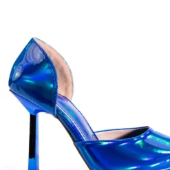 AZALEA WANG JUNO HOLOGRAPHIC STILETTO PUMP IN BLUE -AZALEA WANG Shop azalea wang juno holographic stiletto pump in blue blue 5 5