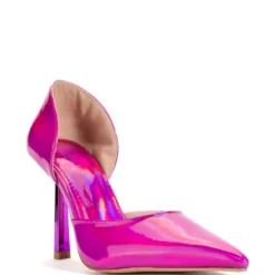 AZALEA WANG JUNO HOLOGRAPHIC STILETTO PUMP IN PINK -AZALEA WANG Shop azalea wang juno holographic stiletto pump in pink pink 3 3