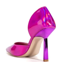 AZALEA WANG JUNO HOLOGRAPHIC STILETTO PUMP IN PINK -AZALEA WANG Shop azalea wang juno holographic stiletto pump in pink pink 4 4