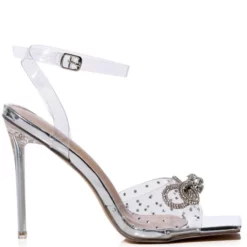 AZALEA WANG KAMARI EMBELLISHED STILETTO SANDAL IN SILVER
