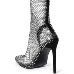 AZALEA WANG KATE BLING MESH BOOTIE IN BLACK -AZALEA WANG Shop azalea wang kate bling mesh bootie in black black 4 4
