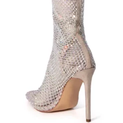 AZALEA WANG KATE BLING MESH BOOTIE IN NUDE -AZALEA WANG Shop azalea wang kate bling mesh bootie in nude nude 4 4