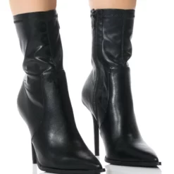 AZALEA WANG KATHERINE PU STILETTO BOOTIE IN BLACK -AZALEA WANG Shop azalea wang katherine pu stiletto bootie in black black 1 1