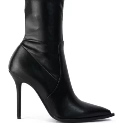 AZALEA WANG KATHERINE PU STILETTO BOOTIE IN BLACK