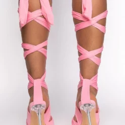 AZALEA WANG KEEP IT SIMPLE STILETTO SANDAL IN PINK -AZALEA WANG Shop azalea wang keep it simple stiletto sandal in pink pink 4 4