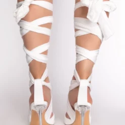 AZALEA WANG KEEP IT SIMPLE STILETTO SANDAL IN WHITE -AZALEA WANG Shop azalea wang keep it simple stiletto sandal in white white 4 4