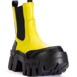 AZALEA WANG KELIANNA CHUNKY BOOT IN LIME -AZALEA WANG Shop azalea wang kelianna chunky boot in lime lime 3 3