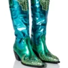 AZALEA WANG KNOX METALLIC WESTERN BOOT IN METALLIC BLUES 1 AZALEA WANG KNOX METALLIC WESTERN BOOT IN METALLIC BLUES -AZALEA WANG Shop azalea wang knox metallic western boot in metallic blues blue multi 1 1