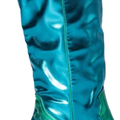 AZALEA WANG KNOX METALLIC WESTERN BOOT IN METALLIC BLUES -AZALEA WANG Shop azalea wang knox metallic western boot in metallic blues blue multi 5 5