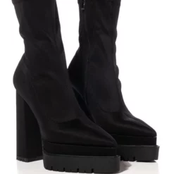 AZALEA WANG LEAH CHUNKY BOOTIE IN BLACK