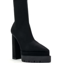 AZALEA WANG LEAH CHUNKY BOOTIE IN BLACK -AZALEA WANG Shop azalea wang leah chunky bootie in black black 3 3