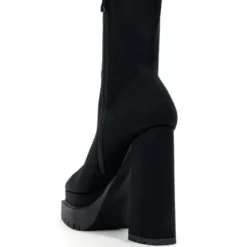 AZALEA WANG LEAH CHUNKY BOOTIE IN BLACK -AZALEA WANG Shop azalea wang leah chunky bootie in black black 4 4 c1