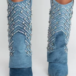 AZALEA WANG LEAVE IT ALL BEHIND STILETTO BOOTIE -AZALEA WANG Shop azalea wang leave it all behind stiletto bootie denim 3