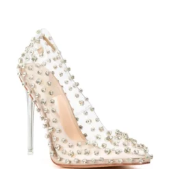 AZALEA WANG LET'S GO GIRLS BLING STILETTO PUMP IN NUDE -AZALEA WANG Shop azalea wang lets go girls bling stiletto pump in nude nude 3 3