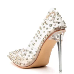 AZALEA WANG LET'S GO GIRLS BLING STILETTO PUMP IN NUDE -AZALEA WANG Shop azalea wang lets go girls bling stiletto pump in nude nude 4 4