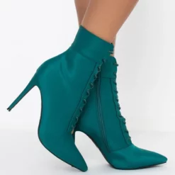 AZALEA WANG LIGHT ME UP STILETTO BOOTIE IN GREEN -AZALEA WANG Shop azalea wang light me up stiletto bootie in green green 2 2