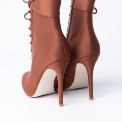 AZALEA WANG LIGHT ME UP STILETTO BOOTIE IN RUST -AZALEA WANG Shop azalea wang light me up stiletto bootie in rust rust 5 5