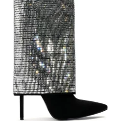 AZALEA WANG LIKE A MILLION BUCKS EMBELLISHED BOOTIE IN SILVER -AZALEA WANG Shop azalea wang like a million bucks embellished bootie in silver silver 2 2
