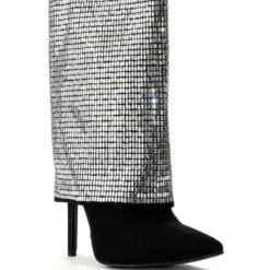 AZALEA WANG LIKE A MILLION BUCKS EMBELLISHED BOOTIE IN SILVER -AZALEA WANG Shop azalea wang like a million bucks embellished bootie in silver silver 3 3