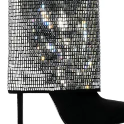 AZALEA WANG LIKE A MILLION BUCKS EMBELLISHED BOOTIE IN SILVER -AZALEA WANG Shop azalea wang like a million bucks embellished bootie in silver silver 5 5