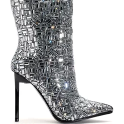 AZALEA WANG Shop -AZALEA WANG Shop azalea wang lively rhinestone bootie in silver silver 2 2
