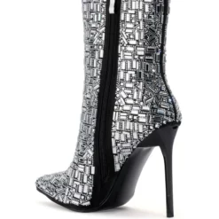 AZALEA WANG LIVELY RHINESTONE BOOTIE IN SILVER -AZALEA WANG Shop azalea wang lively rhinestone bootie in silver silver 4 4