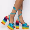 AZALEA WANG LOUD AND PROUD CHUNKY SANDAL IN RAINBOW -AZALEA WANG Shop azalea wang loud and proud chunky sandal in rainbow rainbow 2 2