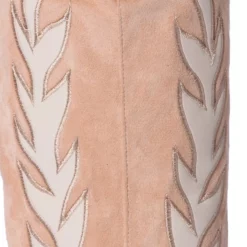 AZALEA WANG LOVE AND LIGHT MID CALF CHUNKY WESTERN BOOT IN NUDE -AZALEA WANG Shop azalea wang love and light mid calf chunky western boot in nude nude 5 5