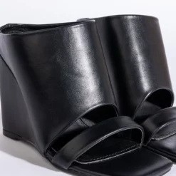 AZALEA WANG LOVE ME TENDER SQUARE TOE WEDGE SANDAL IN BLACK -AZALEA WANG Shop azalea wang love me tender square toe wedge sandal in black black 6 6